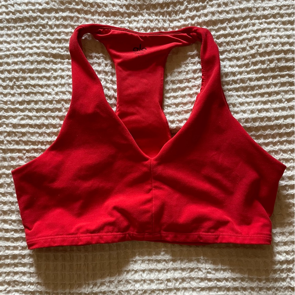 ALO Red Sports Bra (Size Large)